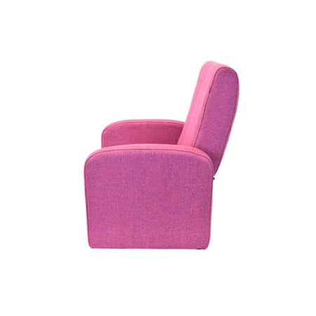 Kids Pink Comfy Upholstered Recliner Chair with Storage