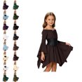 thumbnail image 1 of Kids Pirate Dress Bell Sleeves Fairy Dresses for Girls with Corset Belt Handkerchief Hem Party Outfit, 1 of 7