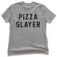 thumbnail image 1 of Kids Pizza Slayer T-shirt, Youth Kids Boy Girl T-Shirt, Pizza Shirt, Dark Heather Gray, Small, 1 of 4