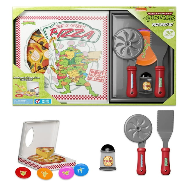 Kids Pizza Toy Set, Pretend Kitchen Play Food, Slice & Serve Toy Pizza