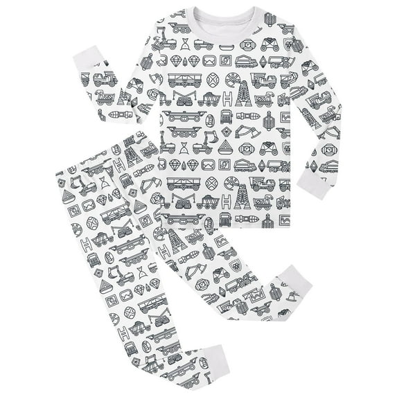 Kids Pjs Set Color Your Own Toddler Pajamas Long Sleeve 2 Piece Pajamas Set For Toddler Pajamas Color Your Own Fun Designs 8-9 Years