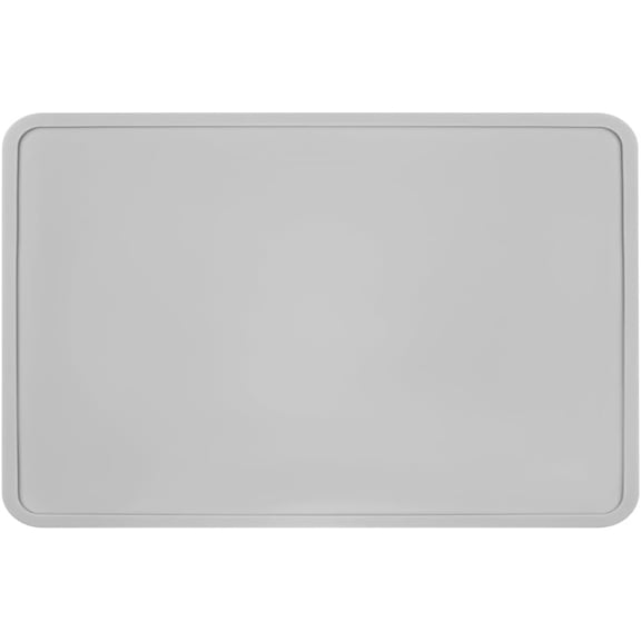 Kids Placemat for Dining Table, Silicone Table Mat Portable Reusable Non-Slip Mats for Kids Toddler Children, Silicone Placemats with Raised Edges for Kid (Grey)，15.7"x 11.8"