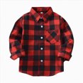 thumbnail image 1 of Kids' Plaid Shirt – Unisex Checkered Long Sleeve Shirt & Jacket For Boys And Girls,Plaid Shirt Kids 4-5 Years, 1 of 4