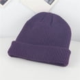 thumbnail image 1 of Kids Plain Cuffed Beanie Winter Warm Ribbed Knit Beanie for Toddlers Boys Girls Cold Weather Daily Wear Soft, 1 of 3