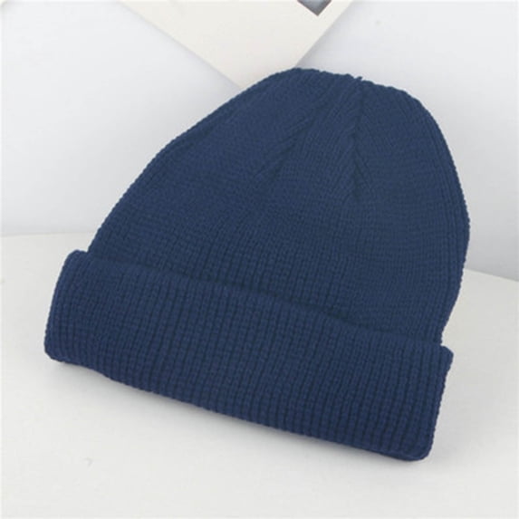 Kids Plain Cuffed Beanie Winter Warm Ribbed Knit Beanie for Toddlers Boys Girls Cold Weather Daily Wear Soft