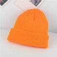 thumbnail image 1 of Kids Plain Cuffed Beanie Winter Warm Ribbed Knit Beanie for Toddlers Boys Girls Cold Weather Daily Wear Soft, 1 of 3