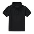 thumbnail image 1 of Kids Plain Polo Shirt Short Sleeve Button Placket Collared Pullover Causal Summer Daily Wear, 1 of 4