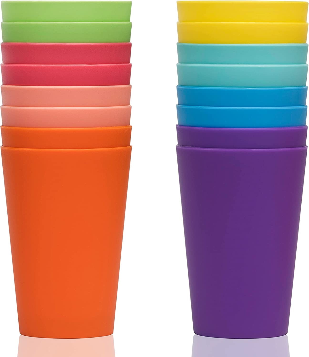 Lot of 5 Colorful PLASTIC BPA Free Drink Cups Kids Short Tumblers PILLOWFORT