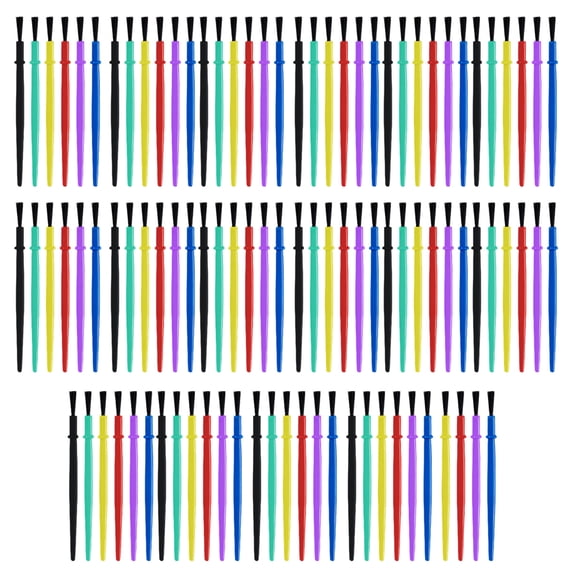 Kids Plastic Paint Brushes Bulk 100Pieces Assorted Colors For Artistic Drawing And Crafting Brush Pen Paintbrush