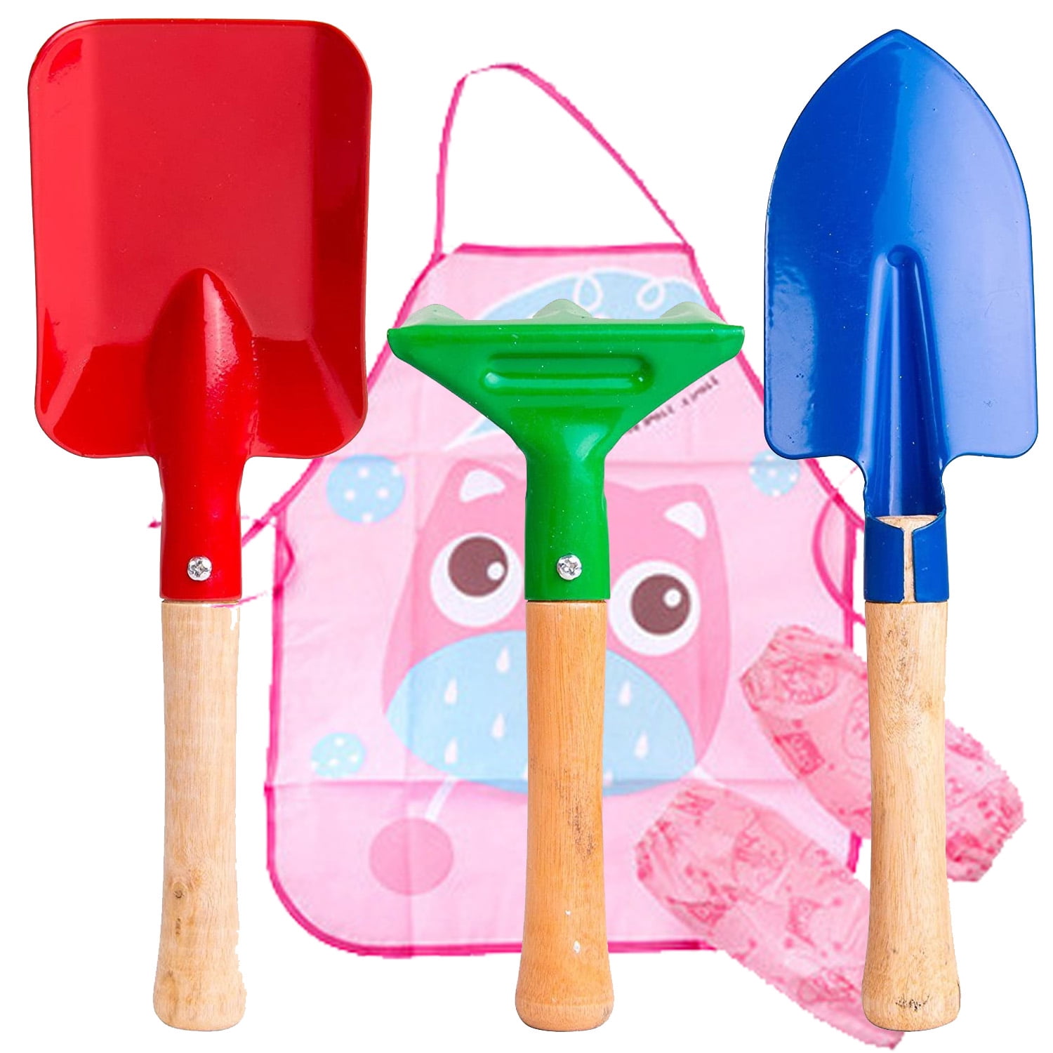 Kids Play Gardening Toy Set 4 PCS Includes Shovel, Rake, Trowel