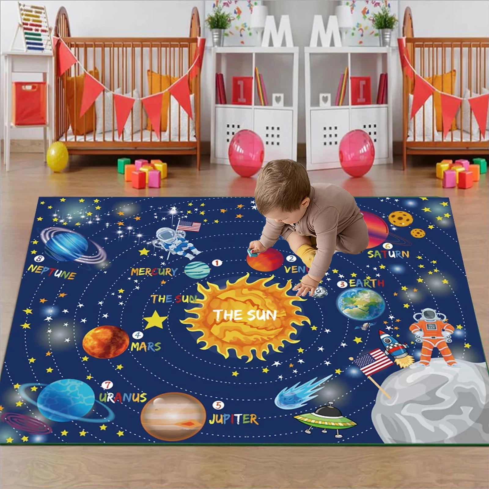 Kids Play Mat for Floor, Yamaziot 59x40in Crawling Rug for Baby Todder