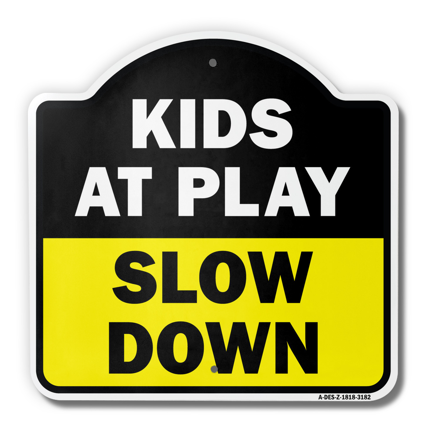 Kids At Play Slow Down 18" X 18" Heavy-Gauge Aluminum Architectural ...