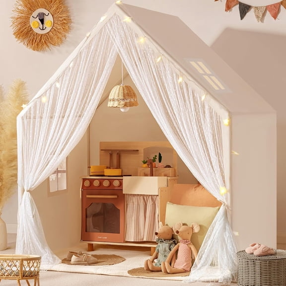Kids Play Tent, Kids Tent for Girls and Boys, Indoor Playhouse for Toddlers, Large Play House | Reading Nook (Lace Play Tent)