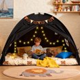 thumbnail image 1 of YEERSWAG® Kids Play Tent, Play Tent for Kids, Bed Tent for Floor Tent with Curtains, Reading Nook Tent for Boys and Girls, Black, 1 of 10