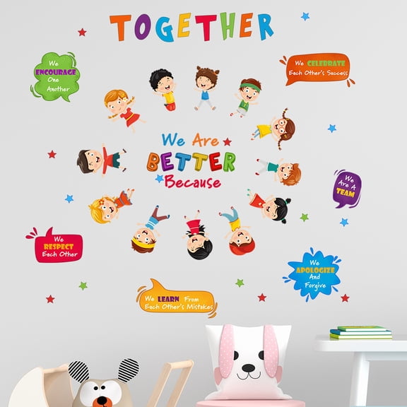 Kids Play Wall Decals for Children's Room, Bedroom Headboard, Kindergarten Decor - Self-Adhesive & Removable