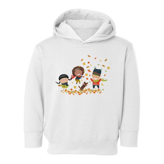Kids Playing With Leaves Hoodie Toddler -Image by Shutterstock, 2 Toddler