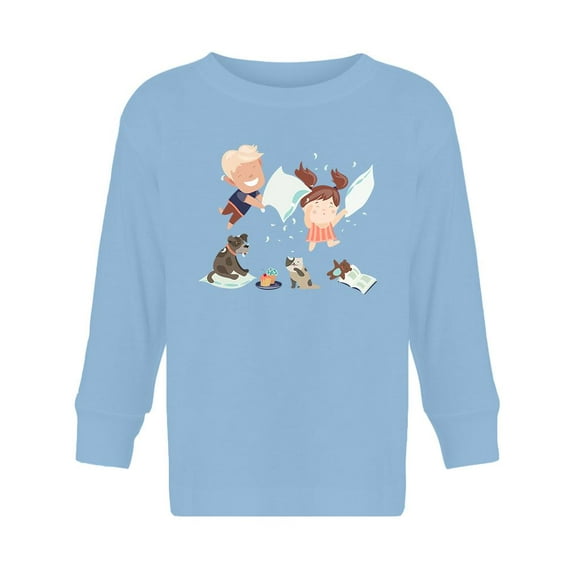 Kids Playing With Pillows Long Sleeve Toddler -Image by Shutterstock,  3 Toddler