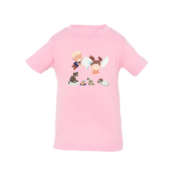 Kids Playing With Pillows T-Shirt Infant -Image by Shutterstock, 18 Months