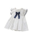 thumbnail image 1 of Kids Plus Size Formal Dress Toddler Girls Dress Cotton Ruffle Sleeveless Kids Casual Party Dresses Kids Summer Sundress Girls Cotton Tunic Dress White 6Y, 1 of 3