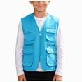 thumbnail image 1 of Kids With Pocket Boys Utility Gilets Zip Up Travel Sleeveless Jackets V Neck Vest Fishing For School Trips Camping Holiday Daily Layering,Utility Gilet Kids 9-11 Years, 1 of 9