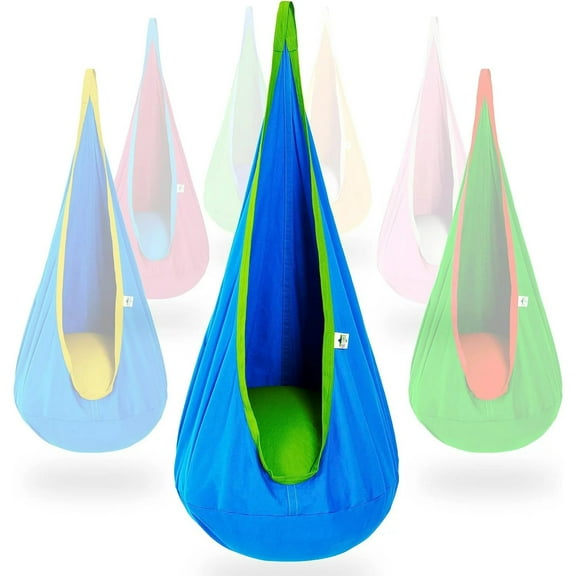 Kids Pod Swing Hanging Seat Child Hammock Chair Indoor and Outdoor Sensory Swing 100% Cotton Loading Capacity 170 lbs