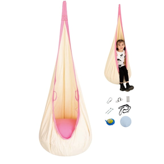 YAERSI Portable Hammock Chair with Inflatable Cushion, Beige