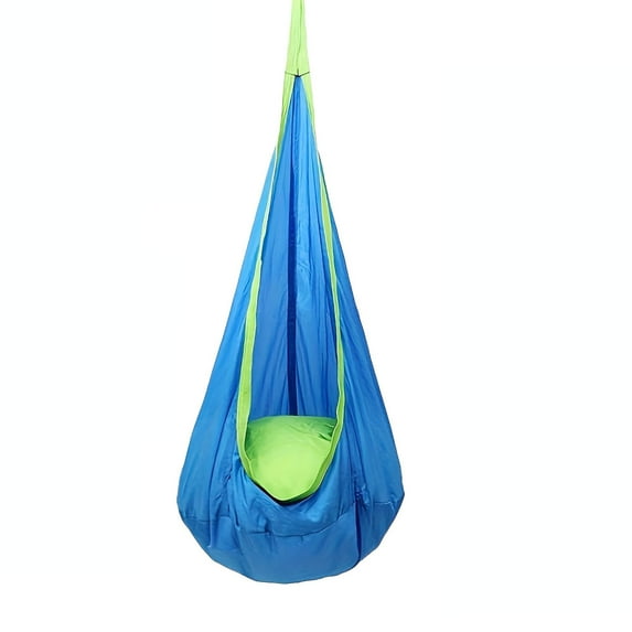 Kids Pod Swing Seat, Cotton Child Hammock Swing Chair, Sensory Swing for Indoor and Outdoor Use, Blue