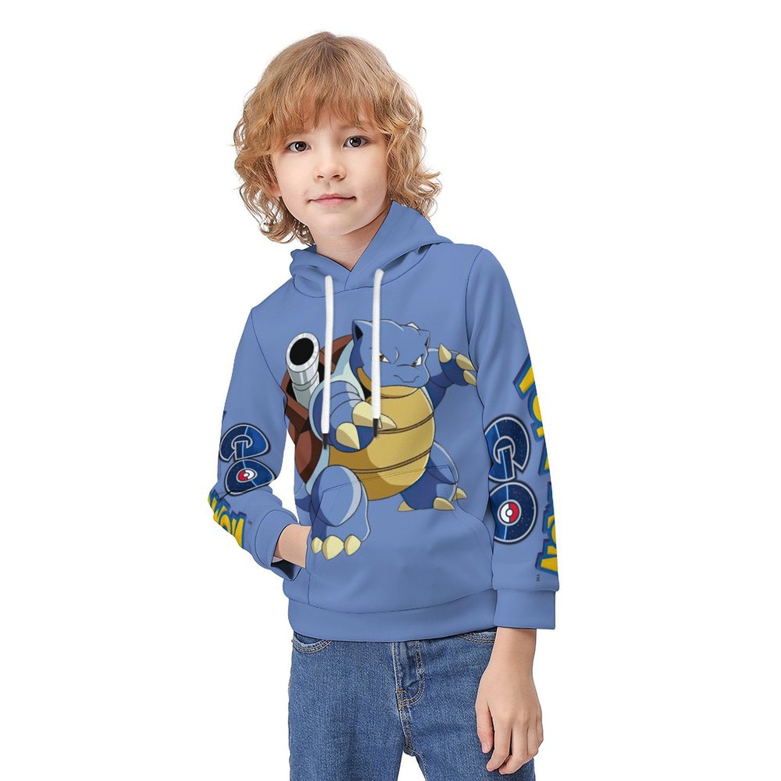 Kids Pokemon Hoodie Cartoon Wartortle Long Sleeve Sweatshirts with Pockets Anime Pullover 6 7Y Walmart