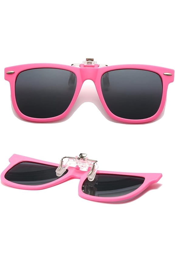 Kids Polarized Clip On Sunglasses Teen Boys Girls Square Flip Up Clip-on Sunglasses Over Glasses