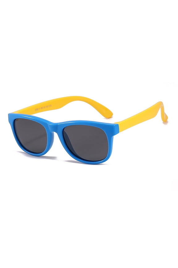 Kids Polarized Flexible TPEE Rubber Frame Toddler Shades Boys Girls Ages 3-12 Outdoor Daily Leisure Summer Sun Glasses, Blue