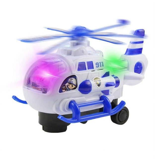 Kids Police Helicopter Car Toy with Lights and Music Battery Operated