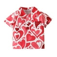 thumbnail image 1 of Kids Polo Shirts Boys 3T Toddler Boys Girls Valentine's Day Short Sleeve Heart Prints Kids Tops T Shirt With Pocket Kids Summer Clothing 3-4 Years, 1 of 5