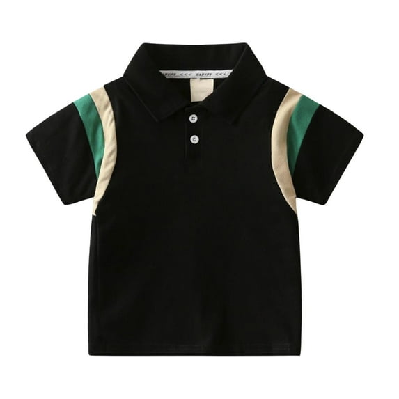 Kids Polo Shirts Boys Short Sleeve Boys Color Block Shirt Toddler Boy Shirts for Boys 12-18 Months