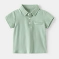 thumbnail image 1 of Kids Polo Shirts Boys Short Sleeve Green Shirts Boys Spring Dress Shirt for Boys 4-5 Years, 1 of 8