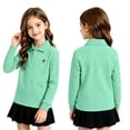 thumbnail image 1 of Kids Polo Shirts Size 10-12 Classic Collar with Buttons Uniform Shirts Long Sleeve Golf Polo Shirt Soft Breathable Activewear Tops Green 160, 1 of 5