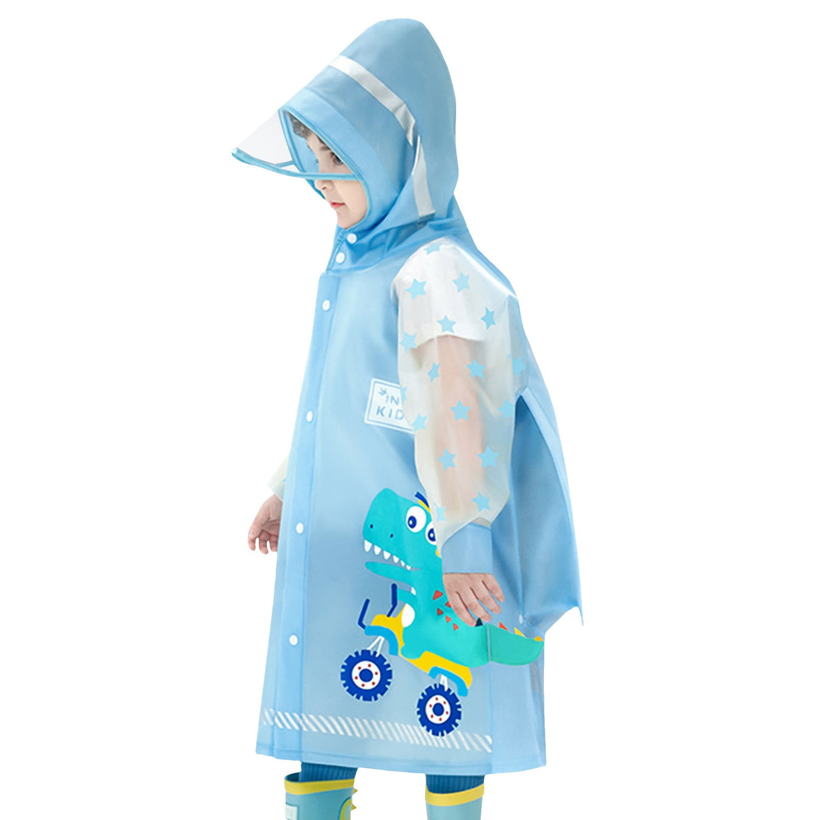 Kids Poncho Girls Boys Water Baby Kindergarten Transparent Primary School Student Dinosaur Gear