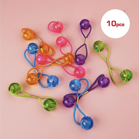 RED by Kiss 10 Pieces 16mm Ball Hair Ties, Bubble Ponytail Holders for Kids Girls Children Women Baby Toddlers, Colorful Elastic Hair Accessories, Cute Hair Bands with Balls (Clear Assorted)