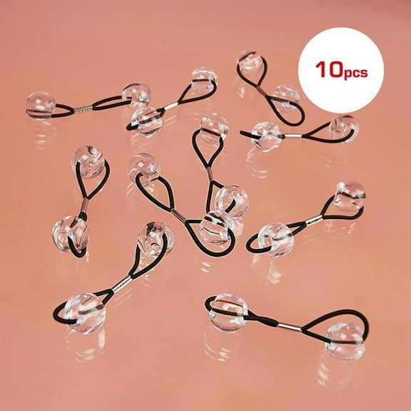 RED by Kiss 10 Pieces 16mm Ball Hair Ties, Bubble Ponytail Holders for Kids Girls Children Women Baby Toddlers, Twin Bead Colorful Elastic Hair Accessories, Cute Hair Bands with Balls (Clear)