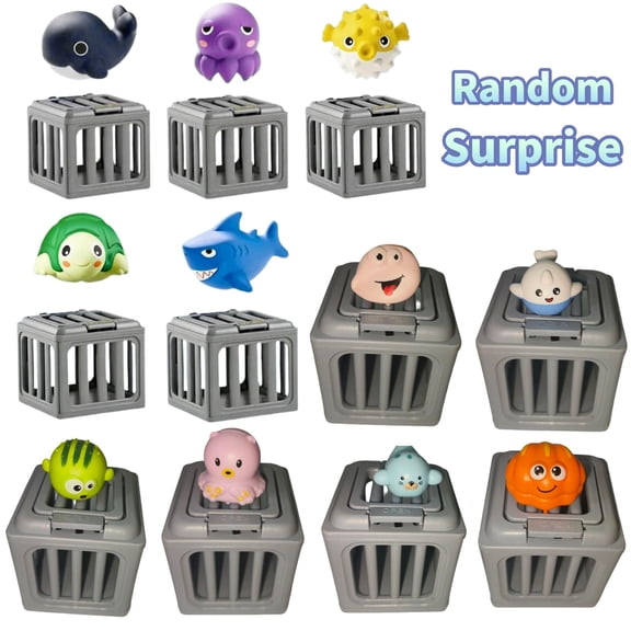 Kids Pool Diving Toys, Water Swimming Dive Pool Game, Toddler Bath Toy Play Set W/ Fish Box Floating Animals, Fun Outdoor Beach Lake Swim Summer Party Gift 3-12 Year Old Boy Girl(6pc，1Set)