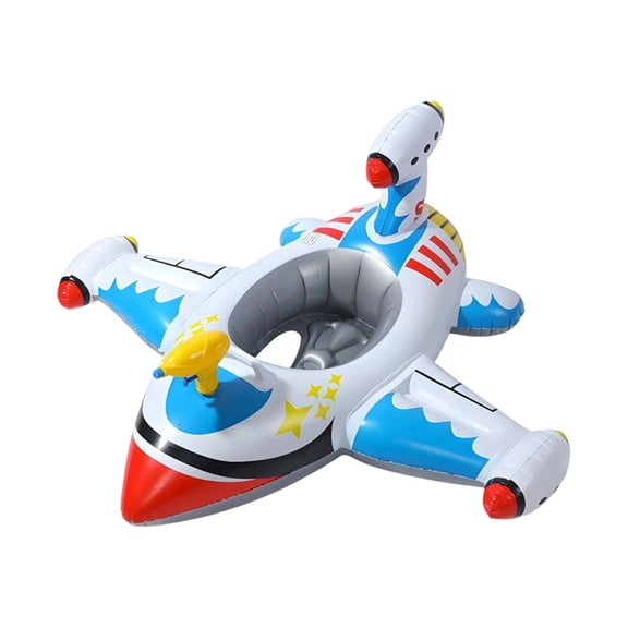 Kids Pool Float with Water Gun Boat Pool Float Inflatable Airplane Ride-On with Squirt Gun Handle UV-Resistant Vinyl Dual-Chamber Design Toddlers Ages 1-6 Backyard Pool Beach Summer Water Play,B