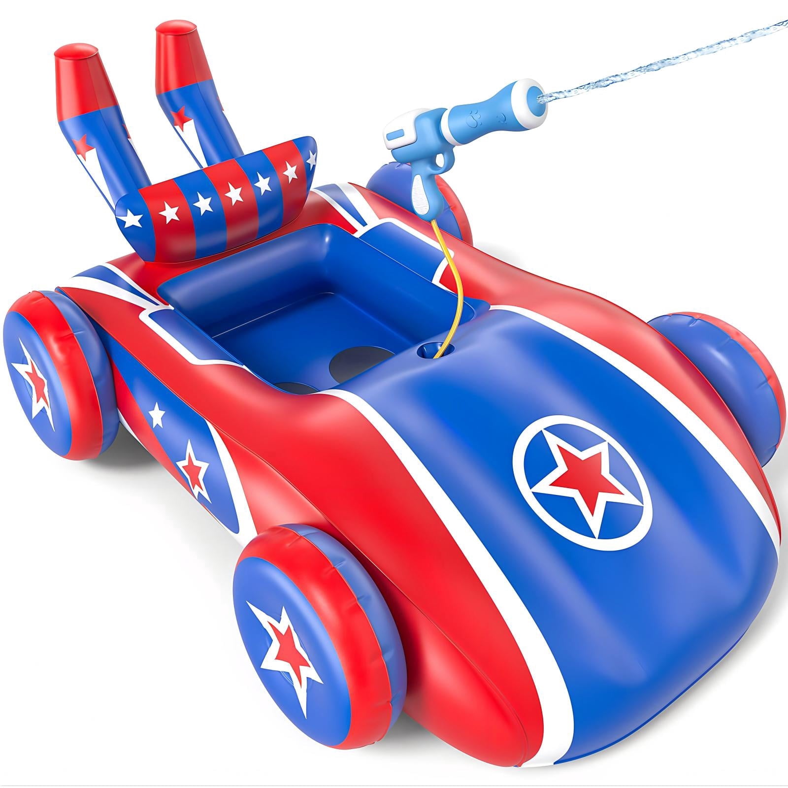 Kids Pool Floats with Water Gun, Car Toddler Inflatable Pool Toys for Kids Age 3-8 Years Old, Summer Outdoor Water, Beach, Swimming Pool Toys Gift