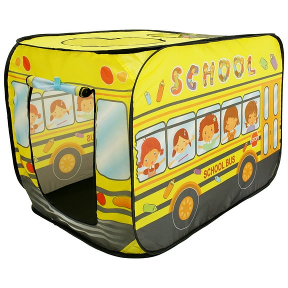 Kids Pop Up Play Tent Waterproof Polyester Children Play Tent Folding Indoor Outdoor Toddler Playhouse Tent School Bus/Police Car Style Boy Girl Play Tent for Kids Aged 1-3 Years Old
