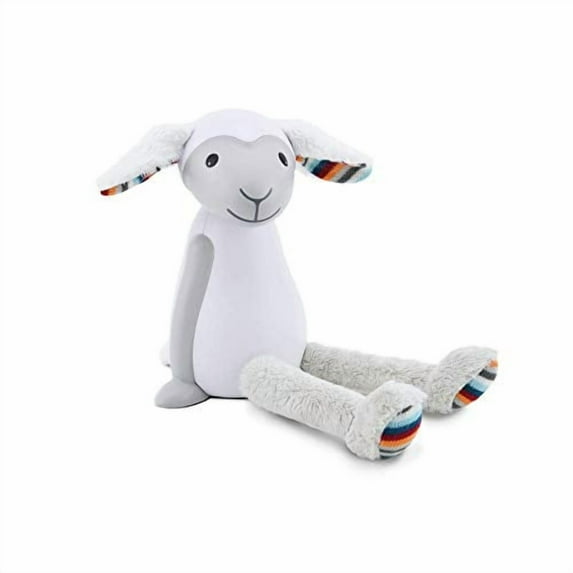 Kids Portable Reading Night Light Toy - Grey Bedside Reading Lamp, Auto Shut-Off, Adjustable Brightness, Cordless - Fin The Sheep by Zazu Kids