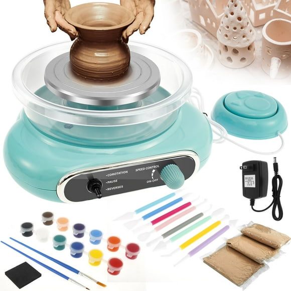 Kids Pottery Wheel Kit Complete Mini Pottery Wheel Kit Adjustable Speed Pottery Wheel Craft Kit Practical Electric Pottery Wheel Kit for Adults Kids Beginners