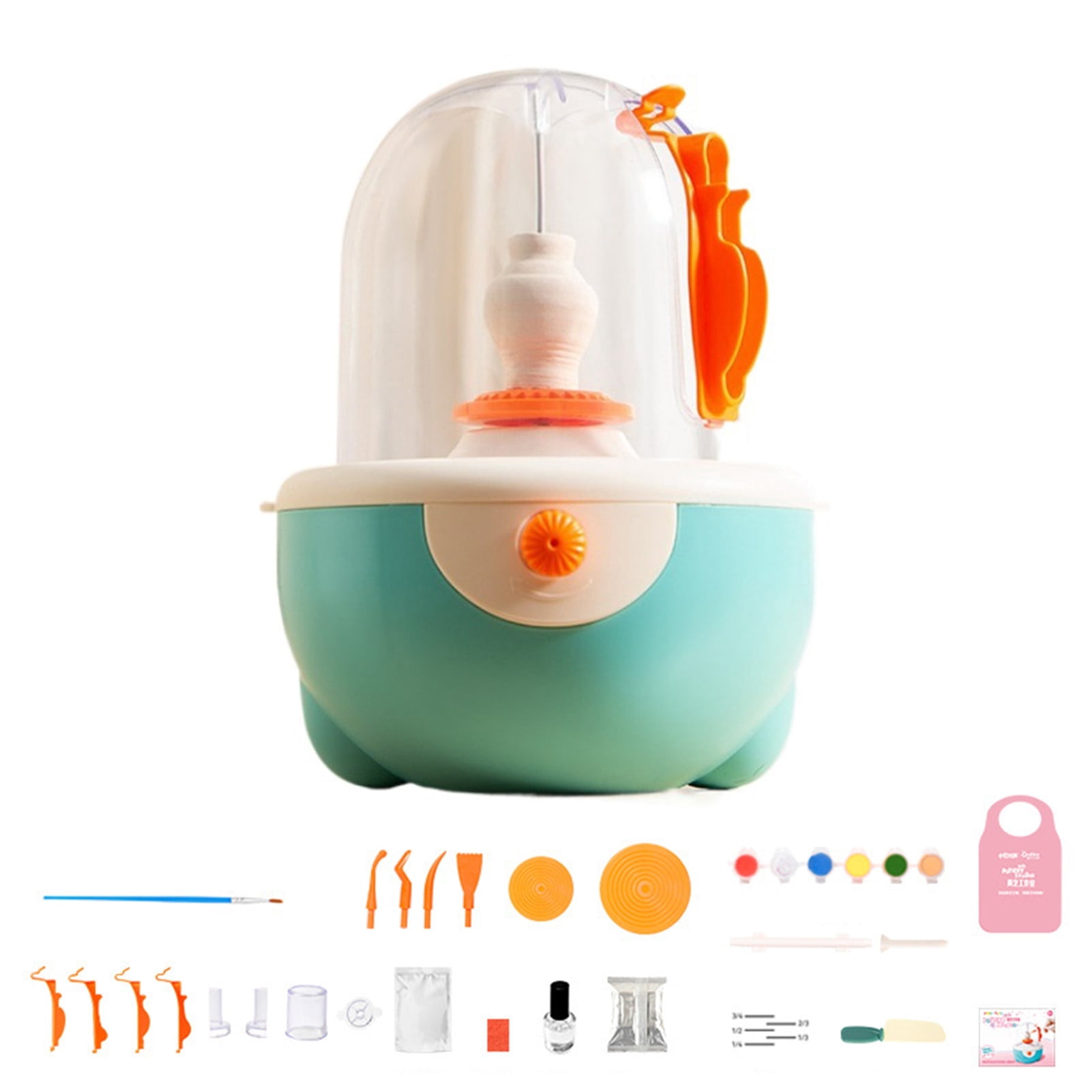 Kids Pottery Wheel Kit - Mini Pottery DIY Kit & Tools for Beginners with Clay and Sculpting Tools, Arts and Crafts Toys Gifts for Kids 4-6 6-8 8-12 Year Old Boys Girls
