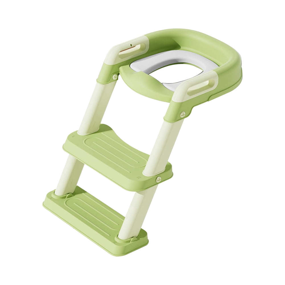 Kids Potty Seat Collapsible Potty Chair Step Stool for Boys Girls(Green PVC mat)