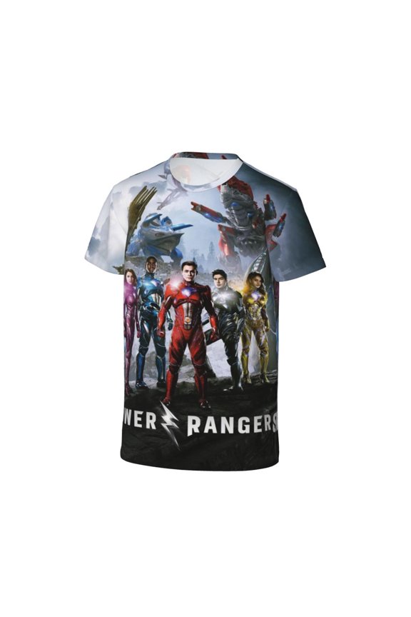 Kids Power Team Ran-,Ger2 T Shirts Graphic Tees Cartoon 3D Print Short Sleeve for Youth Boys Girls