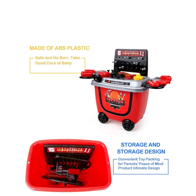 Kids Power Workbench Construction Tool Set Educational Learning Toy Workshop Playset for Toddlers