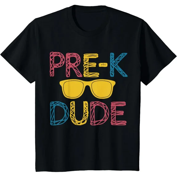 Kids Pre-K Dude First Day of Preschool Back to School T-Shirt Gift for Dad, Mom,