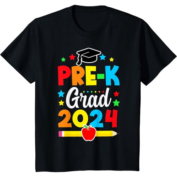 Kids Pre-K Grad 2024 Preschool Graduation 2024 T-Shirt mens t shirt，black，women，funny，misfits，men，journey，t-shirt